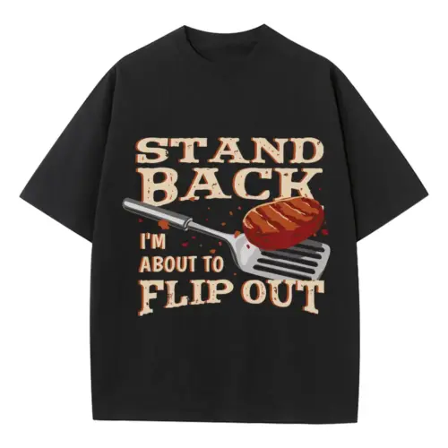 About To Flip Out Heavyweight Oversized Black Graphic Tee