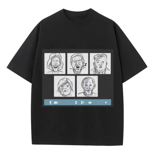 Zoommeeting Heavyweight Oversized Black Graphic Tee