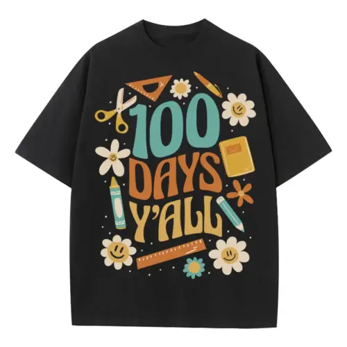 100 Days Heavyweight Oversized Black Graphic Tee