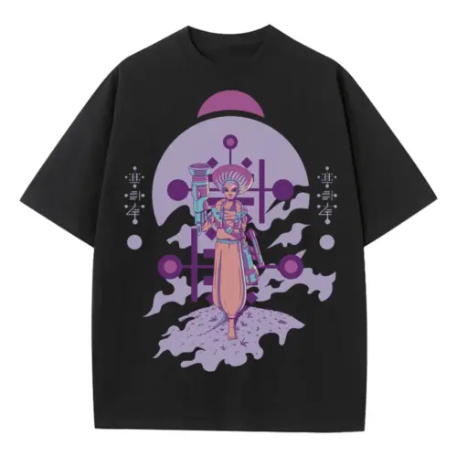 Alien Invasion D Heavyweight Oversized Black Graphic Tee