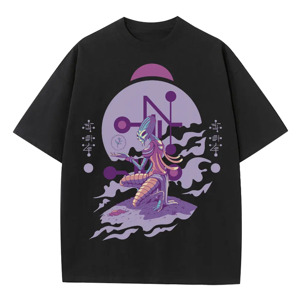 Alien Invasion I Heavyweight Oversized Black Graphic Tee