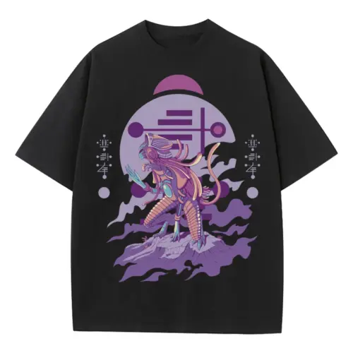Alien Invasion 0 A Heavyweight Oversized Black Graphic Tee