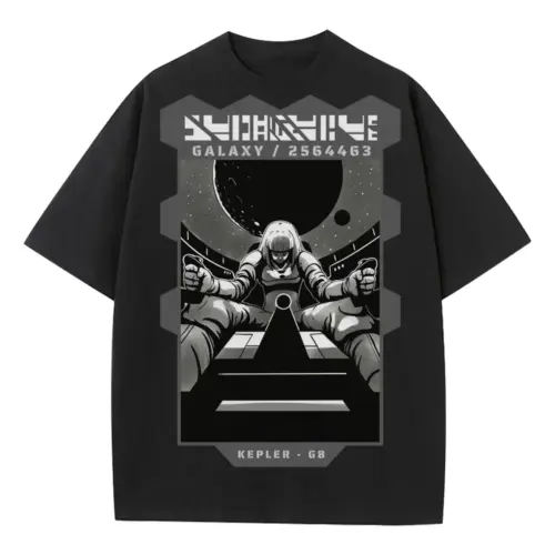 Astronauts G Heavyweight Oversized Black Graphic Tee
