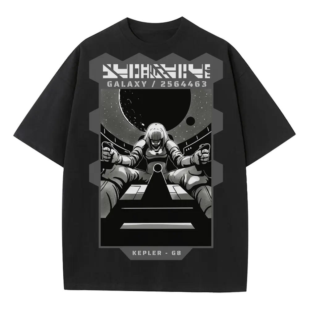 Astronauts G Heavyweight Oversized Black Graphic Tee