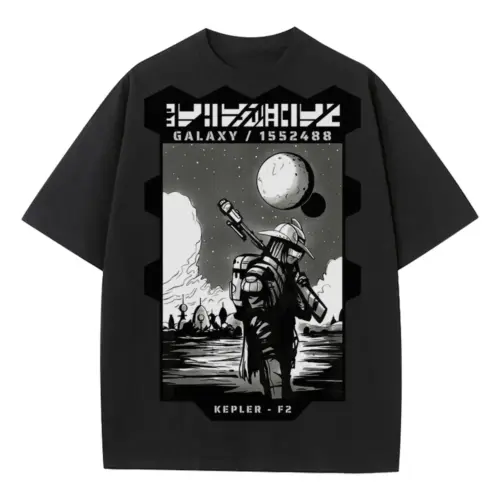 Astronauts D Heavyweight Oversized Black Graphic Tee