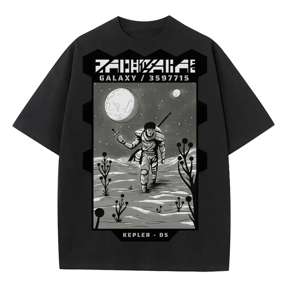Astronauts J Heavyweight Oversized Black Graphic Tee