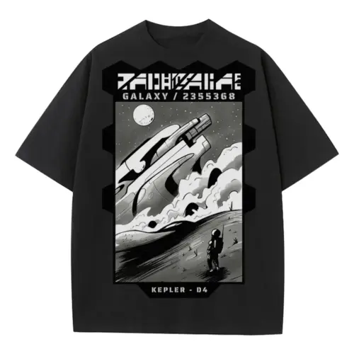 Astronauts F Heavyweight Oversized Black Graphic Tee