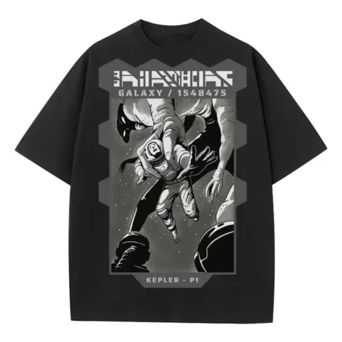 Astronauts Heavyweight Oversized Black Graphic Tee