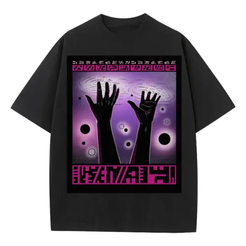 Beings Hands C Heavyweight Oversized Black Graphic Tee