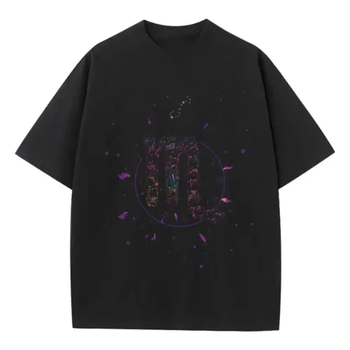 Zodiac Scorpio Heavyweight Oversized Black Graphic Tee