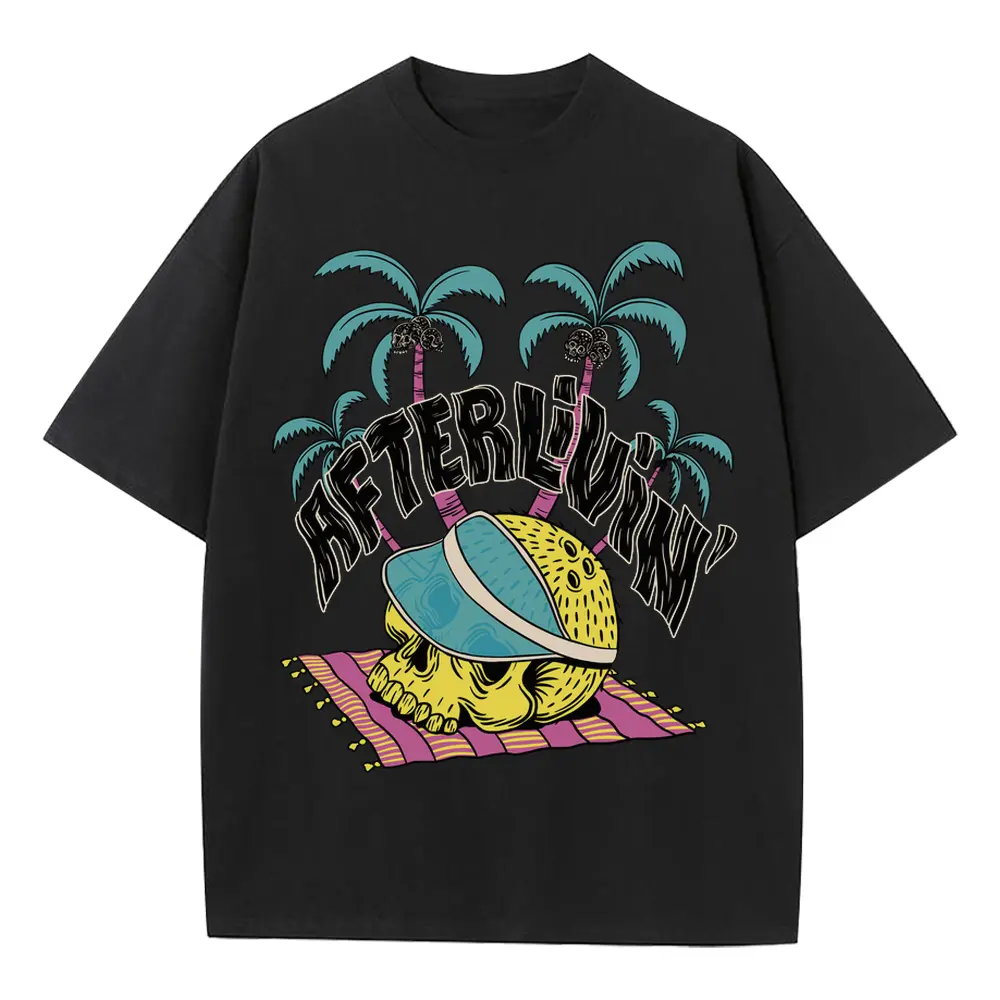 Afterlivin Heavyweight Oversized Black Graphic Tee
