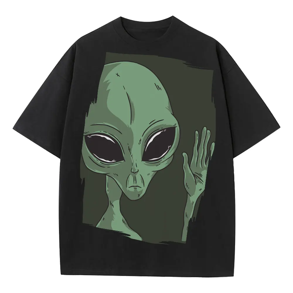Alien Hand Heavyweight Oversized Black Graphic Tee