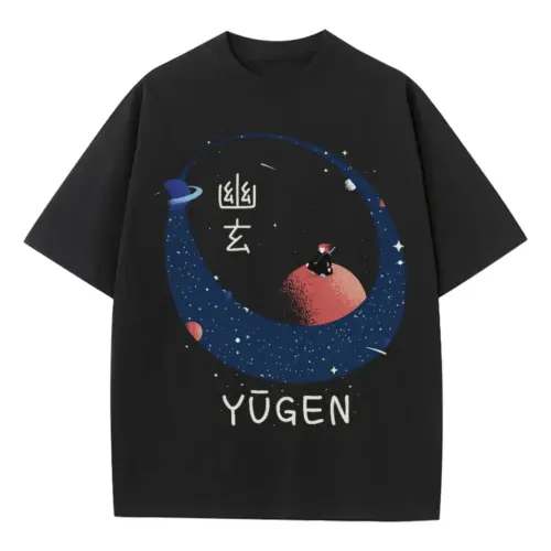 Yugen Heavyweight Oversized Black Graphic Tee