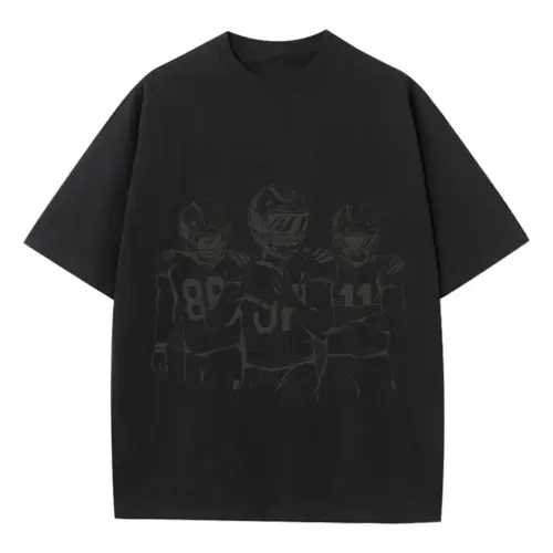 American Football Ink Heavyweight Oversized Black Graphic Tee