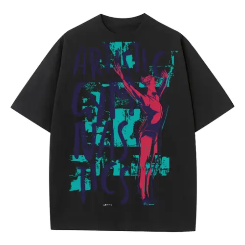 Artistic Gym Heavyweight Oversized Black Graphic Tee