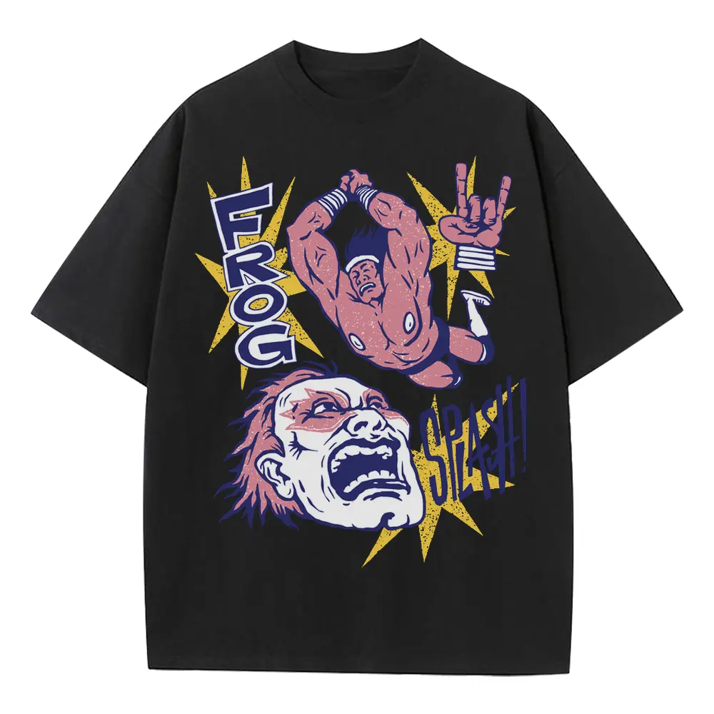 American Wrestling C Heavyweight Oversized Black Graphic Tee