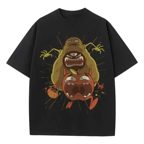 Avocado Monster Heavyweight Oversized Black Graphic Tee