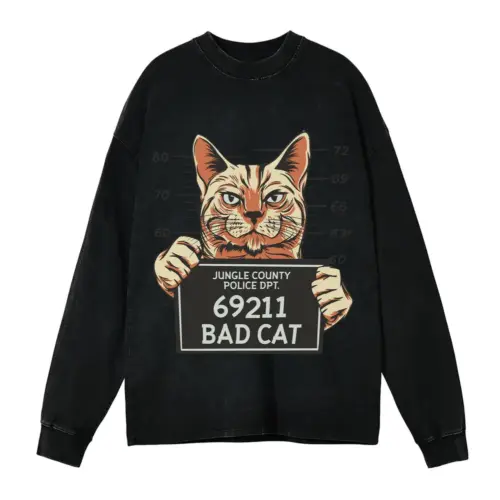 Badcat Acid Wash Oversized Long Sleeve Shirt