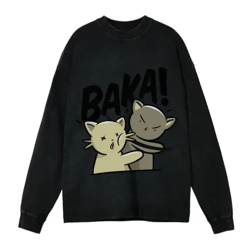 Baka Acid Wash Oversized Long Sleeve Shirt