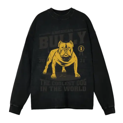 American Bully Acid Wash Oversized Long Sleeve Shirt