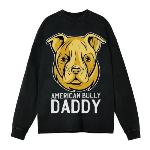 Americanbullydaddy Acid Wash Oversized Long Sleeve Shirt