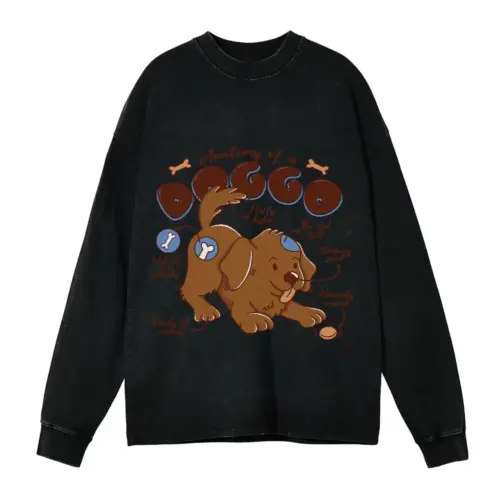 Anatomyofadoggo Acid Wash Oversized Long Sleeve Shirt