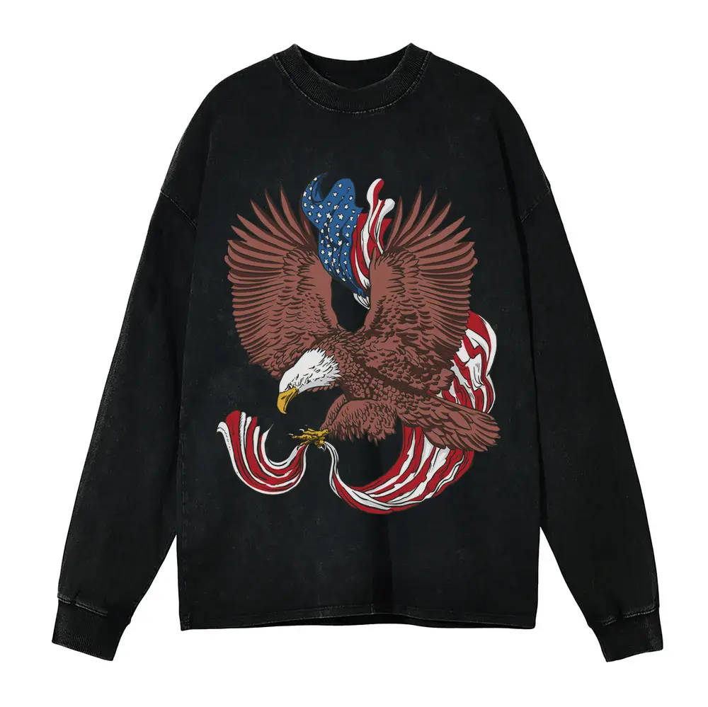 American Eagle A Acid Wash Oversized Long Sleeve Shirt