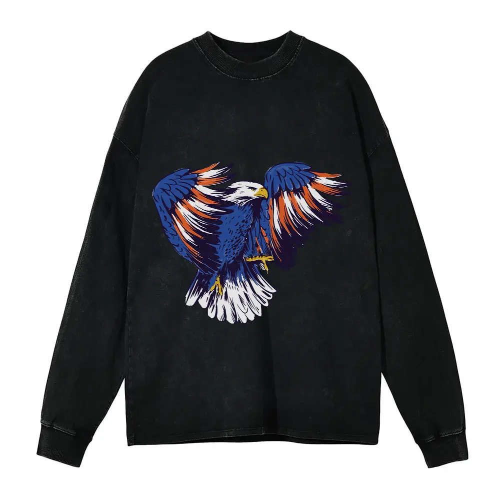 American Eagle Acid Wash Oversized Long Sleeve Shirt