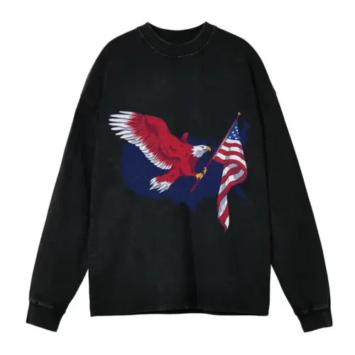 American Eagle 02 Hq Acid Wash Oversized Long Sleeve Shirt