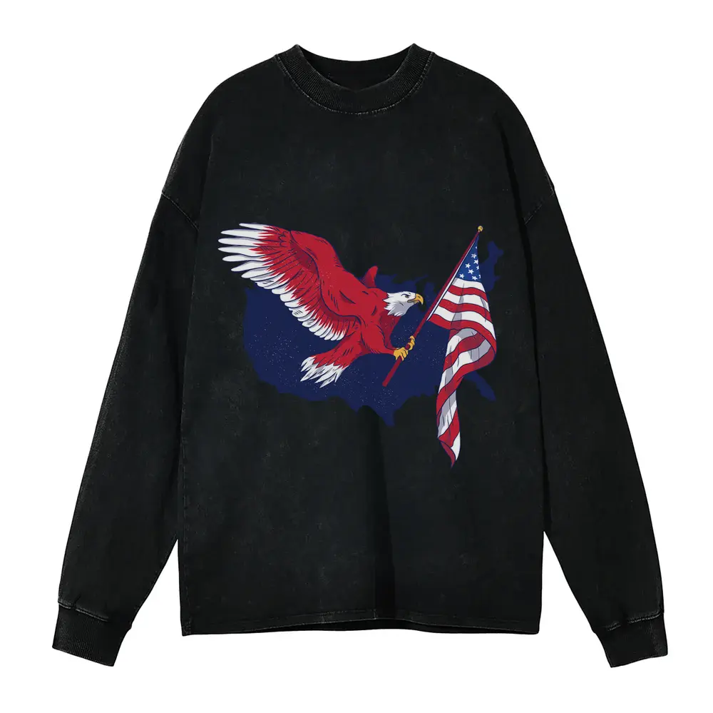 American Eagle 02 Hq Acid Wash Oversized Long Sleeve Shirt