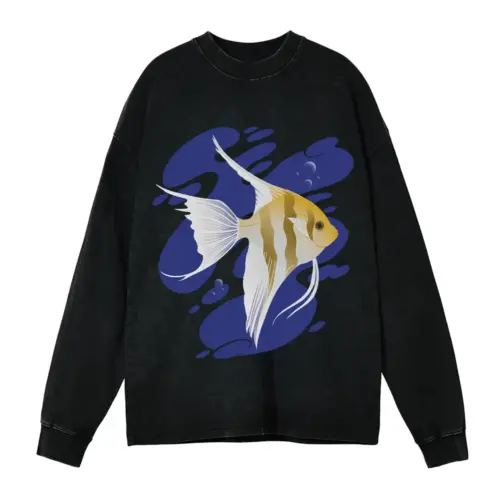 Angelfish Acid Wash Oversized Long Sleeve Shirt