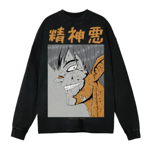 0 Acid Wash Oversized Long Sleeve Shirt