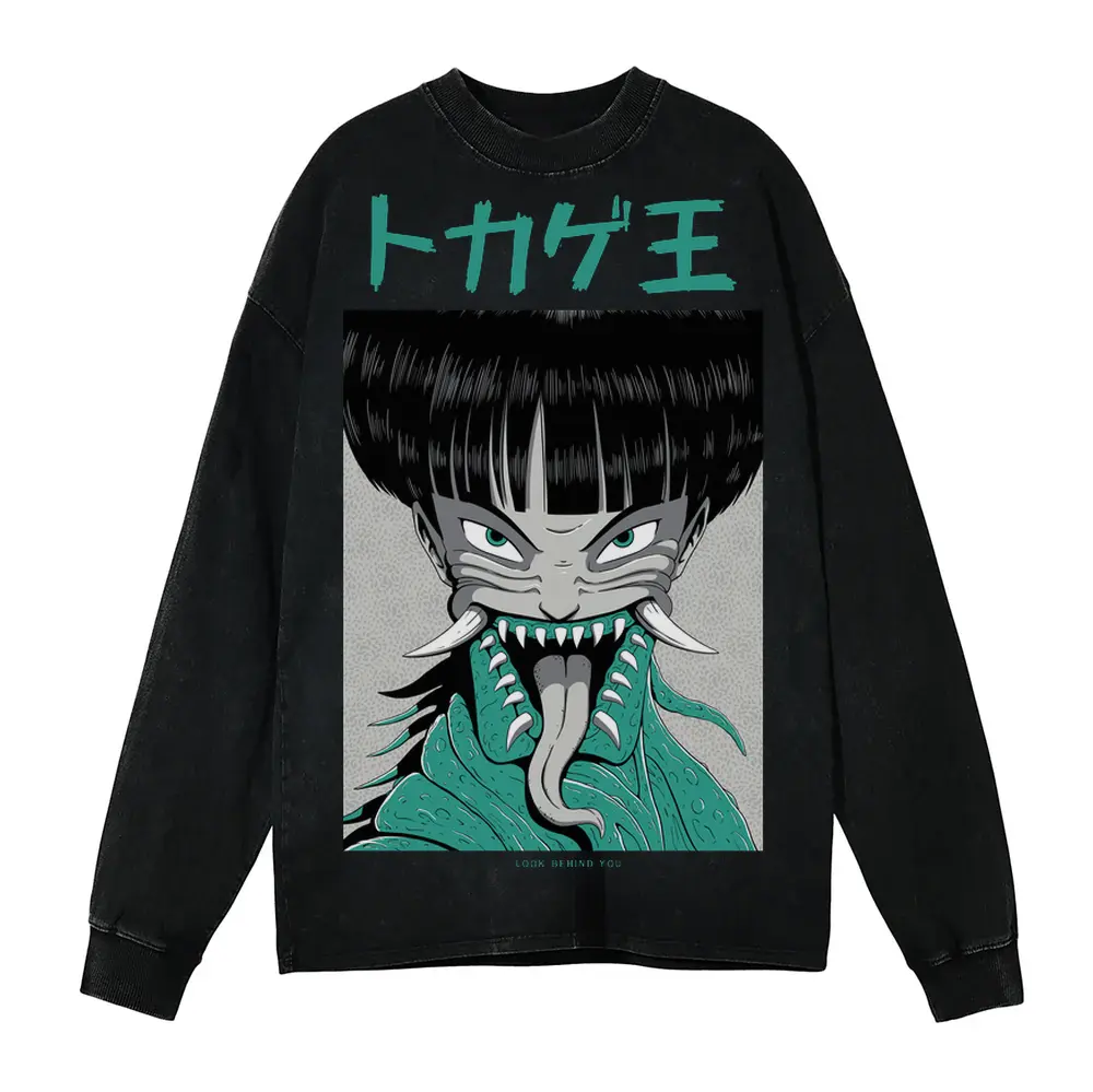 7 Acid Wash Oversized Long Sleeve Shirt