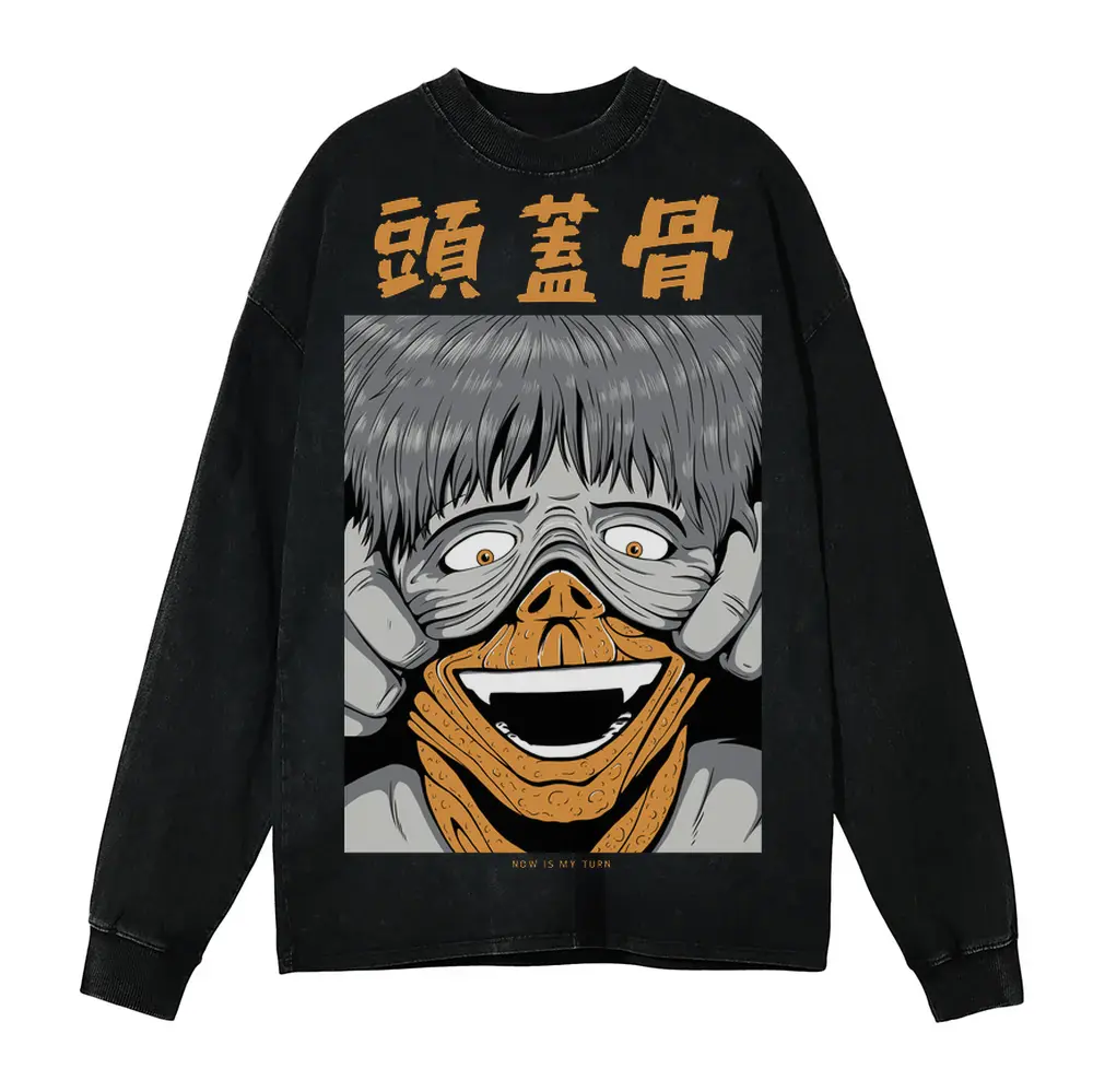 5 Acid Wash Oversized Long Sleeve Shirt