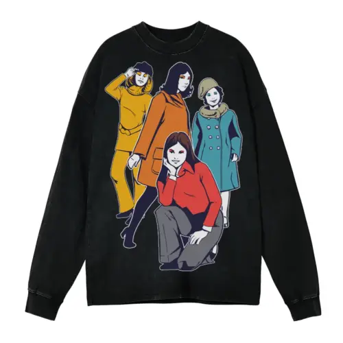 60 S Girl Acid Wash Oversized Long Sleeve Shirt