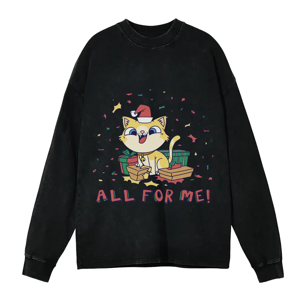 All For Me Acid Wash Oversized Long Sleeve Shirt