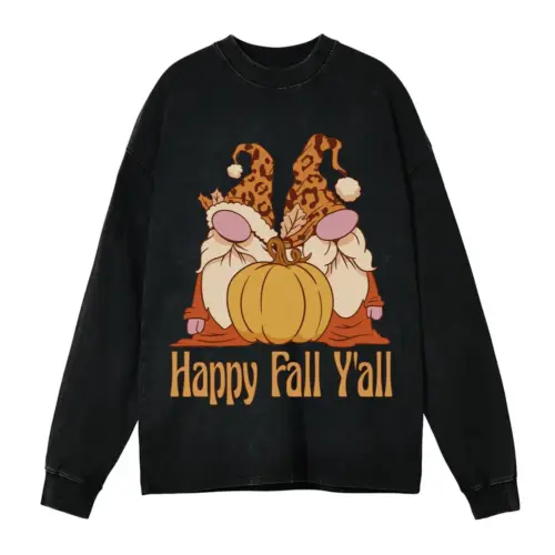 Autumngnomes Acid Wash Oversized Long Sleeve Shirt