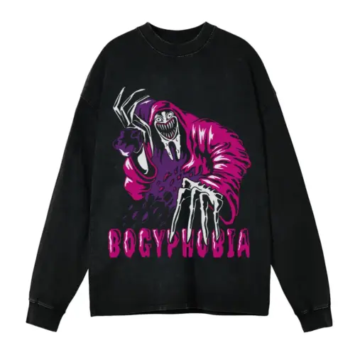 Bogyphobia Acid Wash Oversized Long Sleeve Shirt