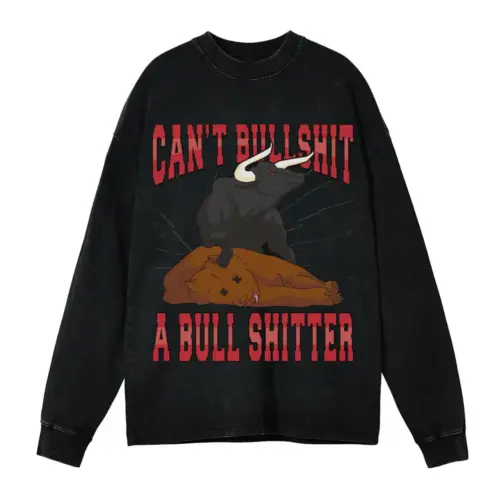Bulls Acid Wash Oversized Long Sleeve Shirt