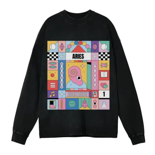 Aries Si Acid Wash Oversized Long Sleeve Shirt