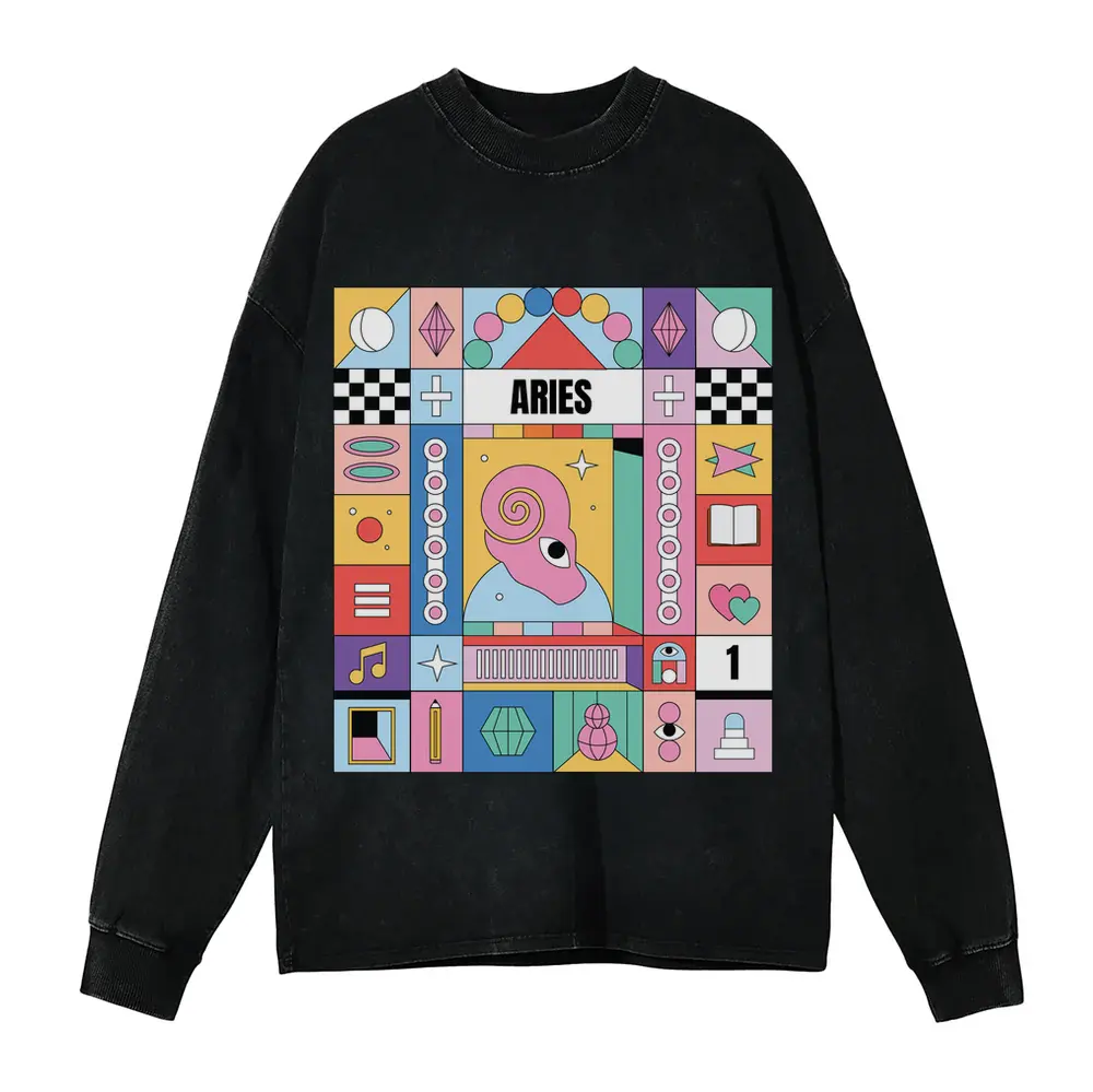 Aries Si Acid Wash Oversized Long Sleeve Shirt