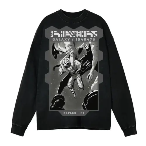 Astronauts C Acid Wash Oversized Long Sleeve Shirt