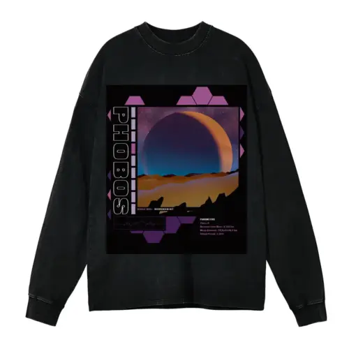 Beings Hands D Acid Wash Oversized Long Sleeve Shirt