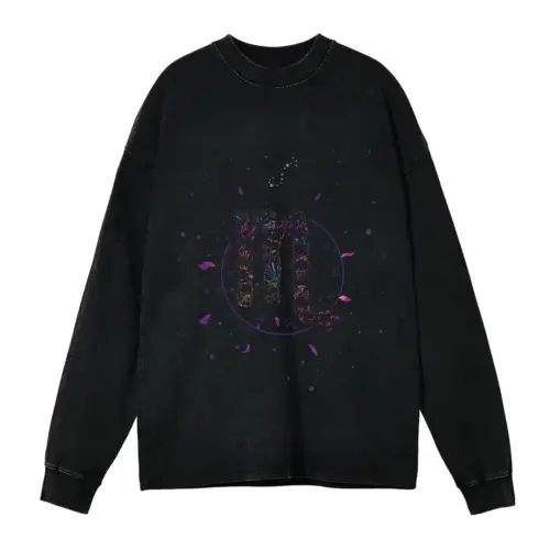 Zodiac Scorpio Acid Wash Oversized Long Sleeve Shirt