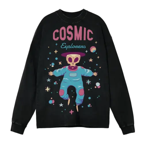 Spaceanimals B Acid Wash Oversized Long Sleeve Shirt