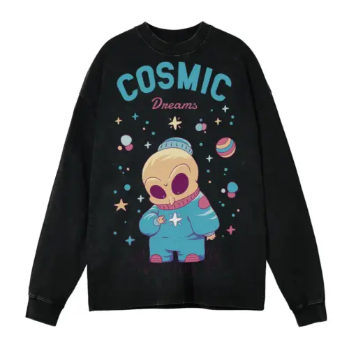 Spaceanimals D Acid Wash Oversized Long Sleeve Shirt