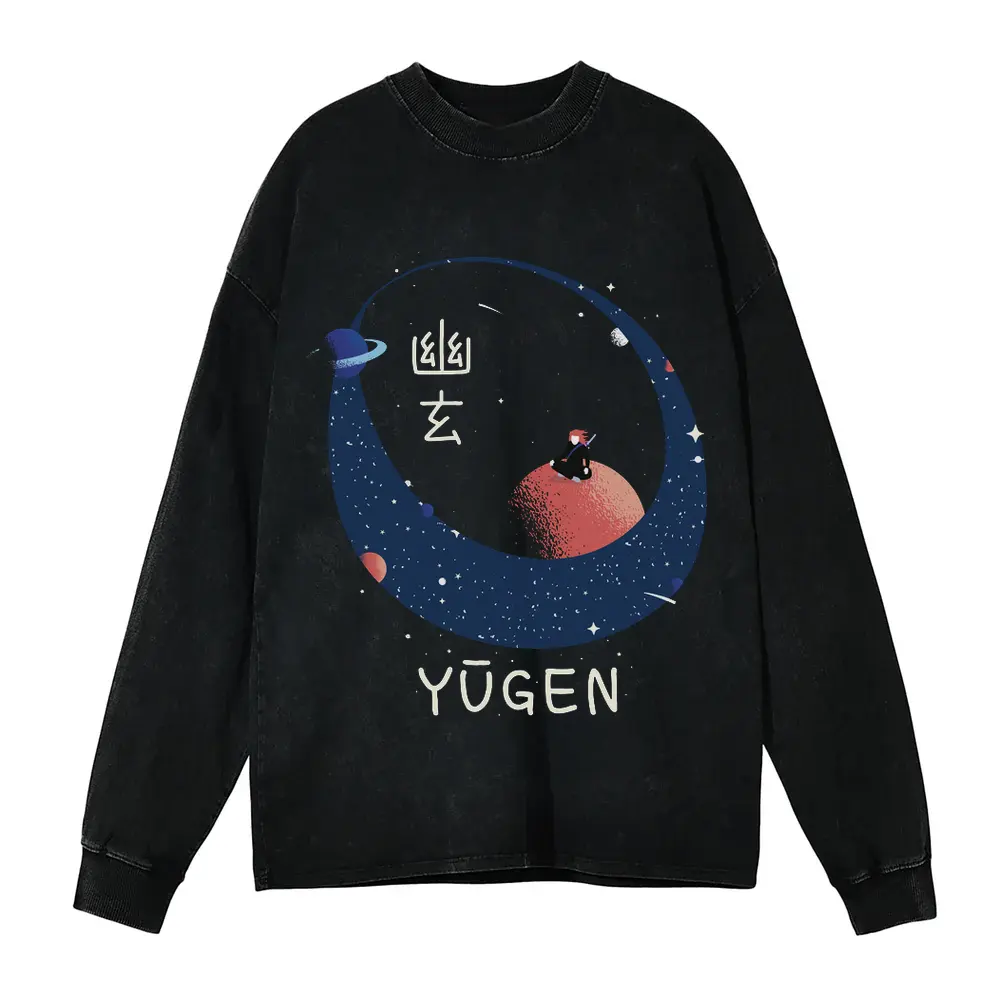 Yugen Acid Wash Oversized Long Sleeve Shirt