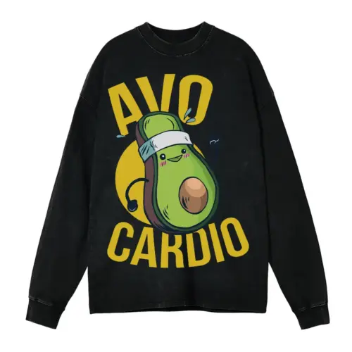 Avo Acid Wash Oversized Long Sleeve Shirt