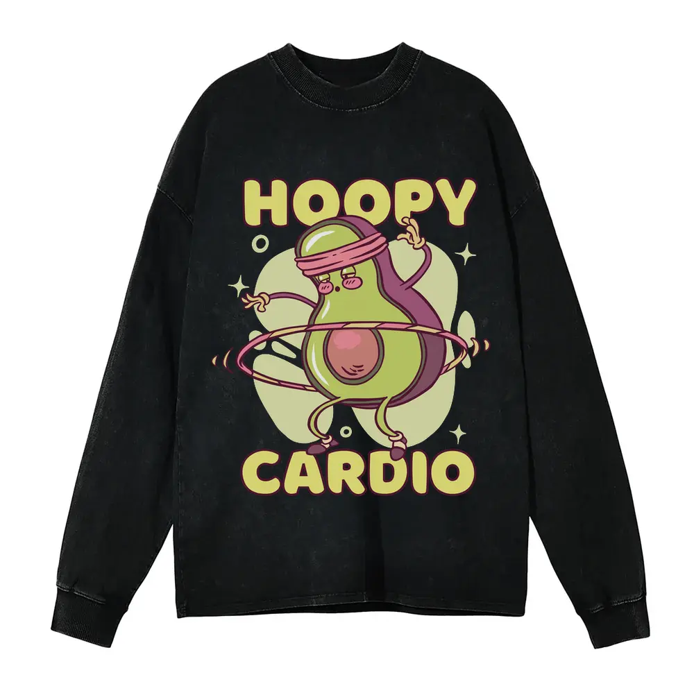 Avocado Hoolahoop Acid Wash Oversized Long Sleeve Shirt