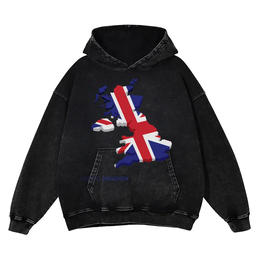 Uk A Acid Wash Oversized Hoodie